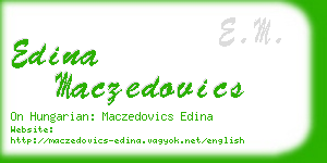 edina maczedovics business card